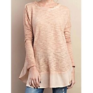Anthro sweater - Deletta blush hi-low